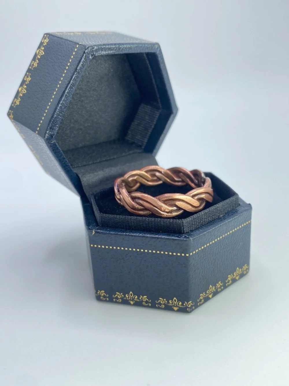 Handcrafted Solid Copper Braided Ring Artisan Woven Band Jewelry Size 10 OOAK